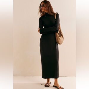 *Worn Once* FREE PEOPLE - Good Feels Mockneck Midi Dress